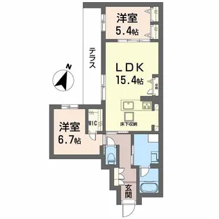 ハムステッドアレー【1階】の間取り