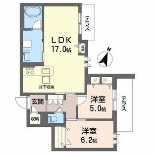 ハムステッドアレー【1階】の間取り