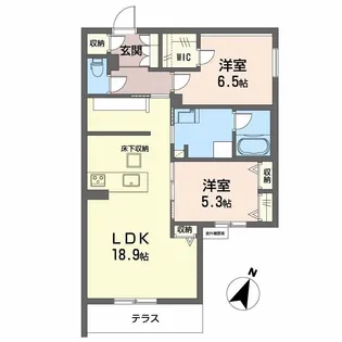 ハムステッドアレー【1階】の間取り
