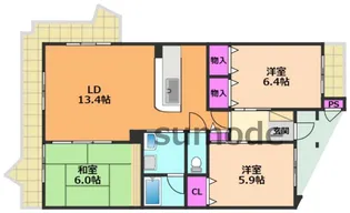 東奈良・リッツハウス【2階】の間取り
