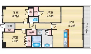 ジークレフ千里青葉丘【8階】の間取り