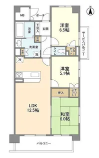 UURコート茨木東中条【1階】の間取り