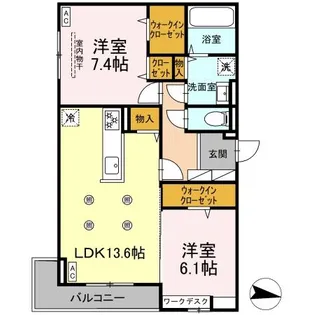 D-resena旭通り【2階】の間取り