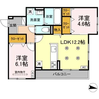 D-resena旭通り【2階】の間取り