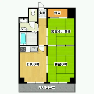 レジデンスオークラ【5階】の間取り