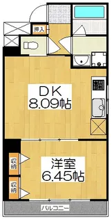 イスターナイマイ鴨川西【5階】の間取り