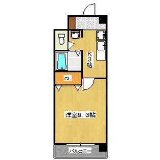 ハウスセゾン四条通【9階】の間取り