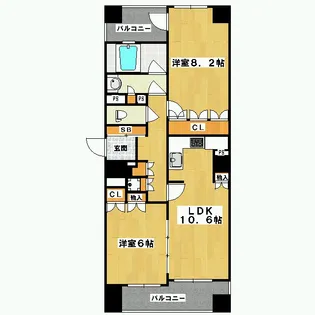 リーガル京都四条烏丸【11階】の間取り