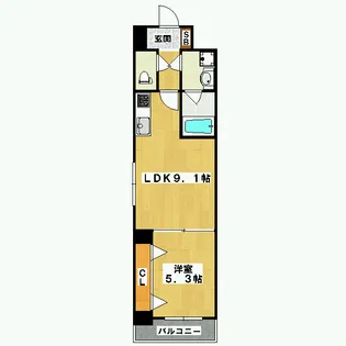 エターナルコート三条【1階】の間取り