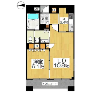 リーガル京都五条堀川【11階】の間取り