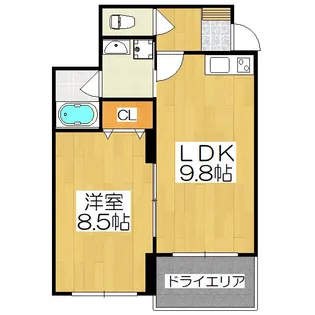 クレアーレ五条大宮【1階】の間取り