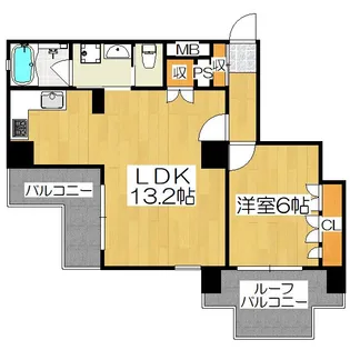 リーガル京都五条大宮【6階】の間取り