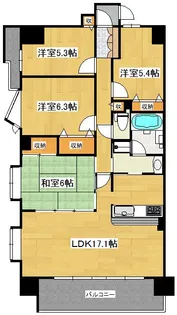 ローレルコート室町【9階】の間取り
