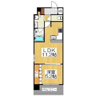 1LDKの間取り画像