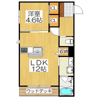 シャーメゾン西朱雀【1階】の間取り