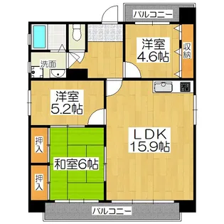 嶋津マンション【4階】の間取り