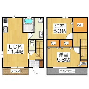 サニースポット二条A棟【1階】の間取り