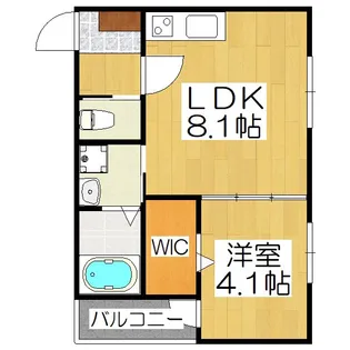 F asecia Canale(仮 中京区壬生下溝町ハイツ)【3階】の間取り