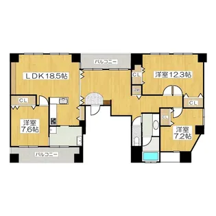 COCO五条大宮【7階】の間取り