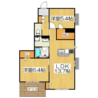 シャーメゾン梅小路【1階】の間取り