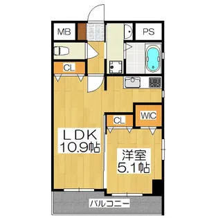 ルーエ五条堀川【7階】の間取り