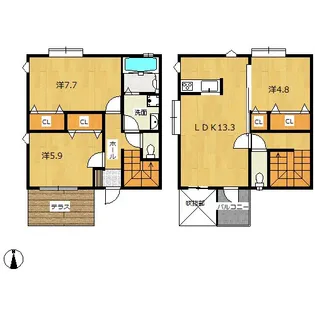 ルナーチェ二条【1階】の間取り