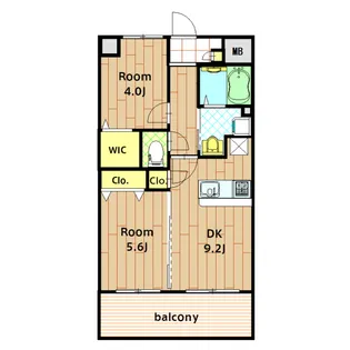 アドレ貴舩【106B号室】の間取り