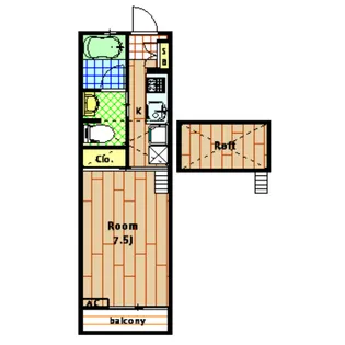 ウイステリア(Wisteria)【202B号室】の間取り