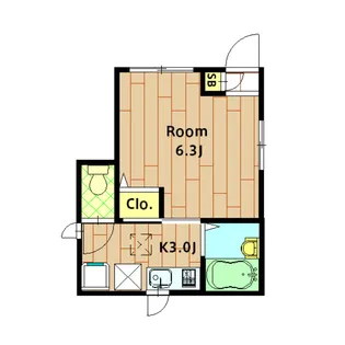 パルモ中央【101B号室】の間取り
