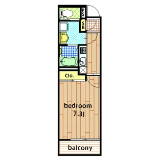 ファーストステージGEN【203B号室】の間取り