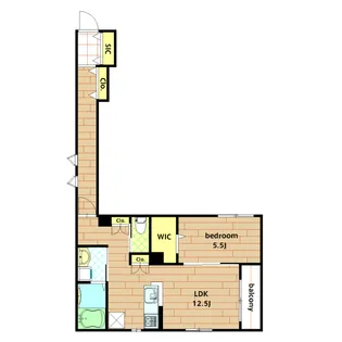 Plumeria Blane プルメリア ブラン【103C号室】の間取り