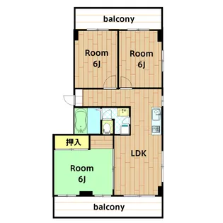 本間ビル【403B号室】の間取り