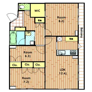 ラフィーネ大森【301号室】の間取り