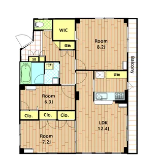 ラフィーネ大森【301B号室】の間取り