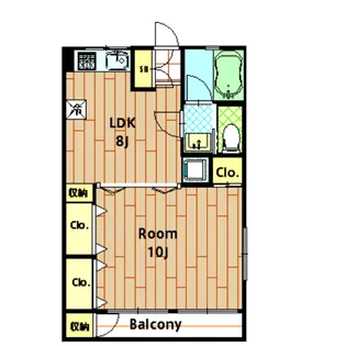 メイゾン茨田【2A-B号室】の間取り