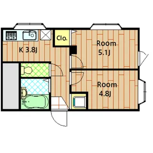 ハイツシバ【206B号室】の間取り