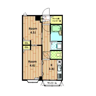 ハイツシバ【203B号室】の間取り