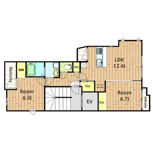 Sakura【201B号室】の間取り