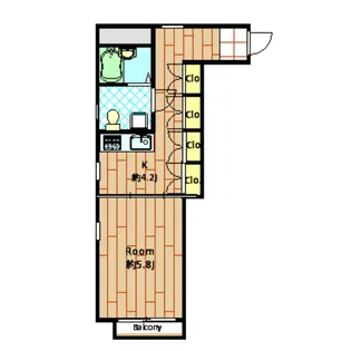 メゾンド川奈【2A-B号室】の間取り