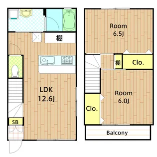 御殿山テラスⅡ【B-C号室】の間取り
