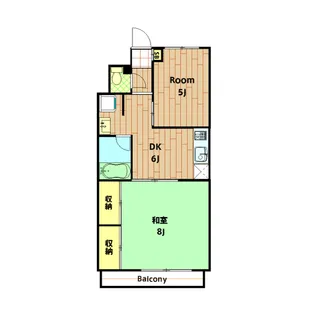 サンビルディス【102B号室】の間取り