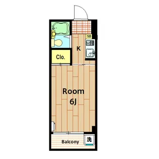 カスクハイム1号・2号【1203B号室】の間取り