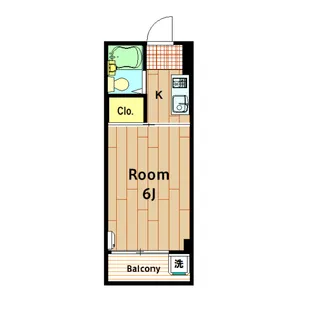 カスクハイム1号・2号【2305B号室】の間取り