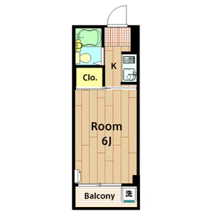 カスクハイム1号・2号【2205B号室】の間取り