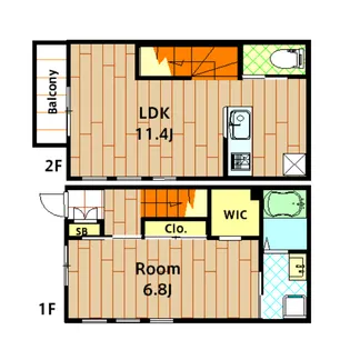 OMORI TERRACE【08号室】の間取り