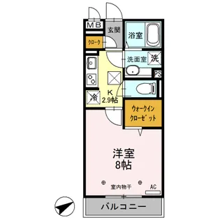 カーサ・プリメーラ【103号室】の間取り