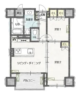 LUANA MOTOSOUJA【505号室】の間取り