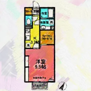 カトゥルヴァン【2階】の間取り