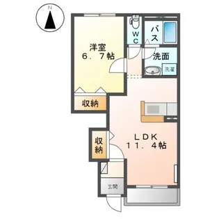 パラモア【1階】の間取り