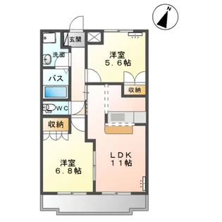 ヒーリングカーサA【2階】の間取り